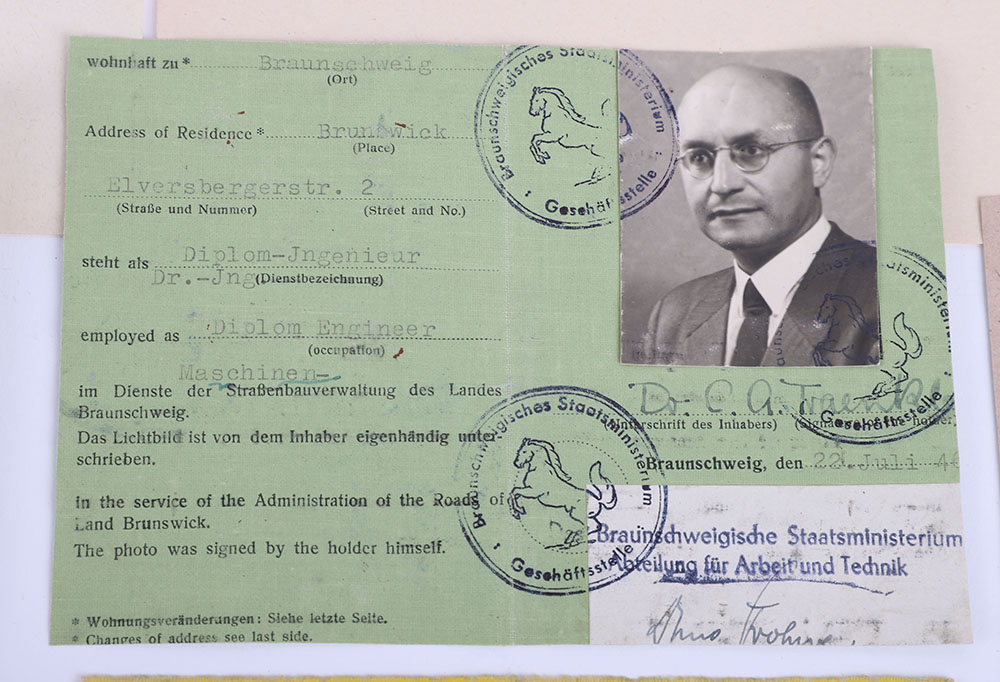 Historically Interesting Document Grouping of German Scientist Dr C A Traenkle Who After The War Was - Image 5 of 34