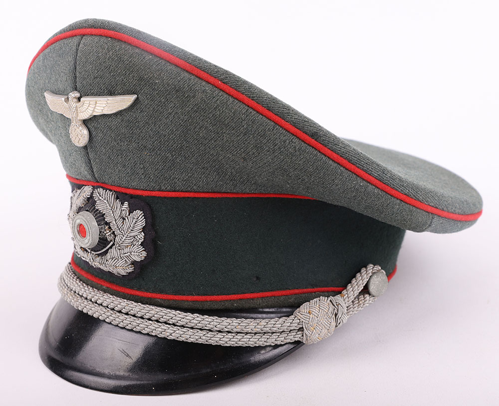 WW2 German Army Artillery Officers Peaked Cap - Image 8 of 16