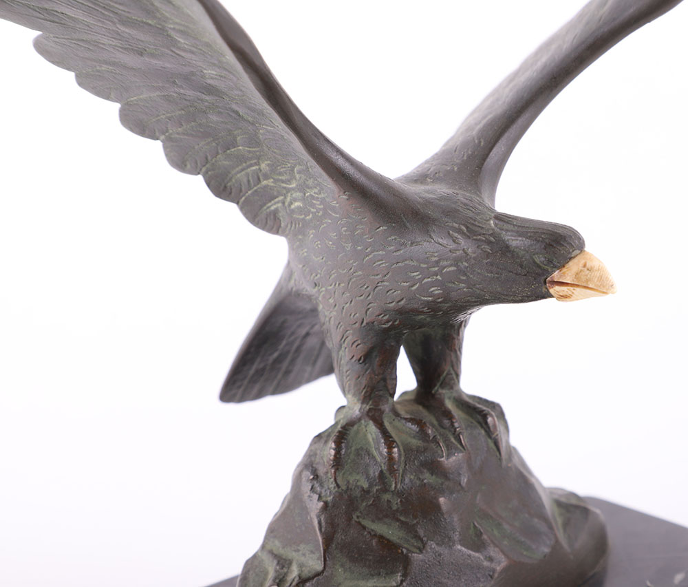 1930’s German Bronze Desk Sculpture of an Eagle by H Rottger - Image 2 of 8