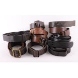 Grouping of Leather Military Belts / Slings