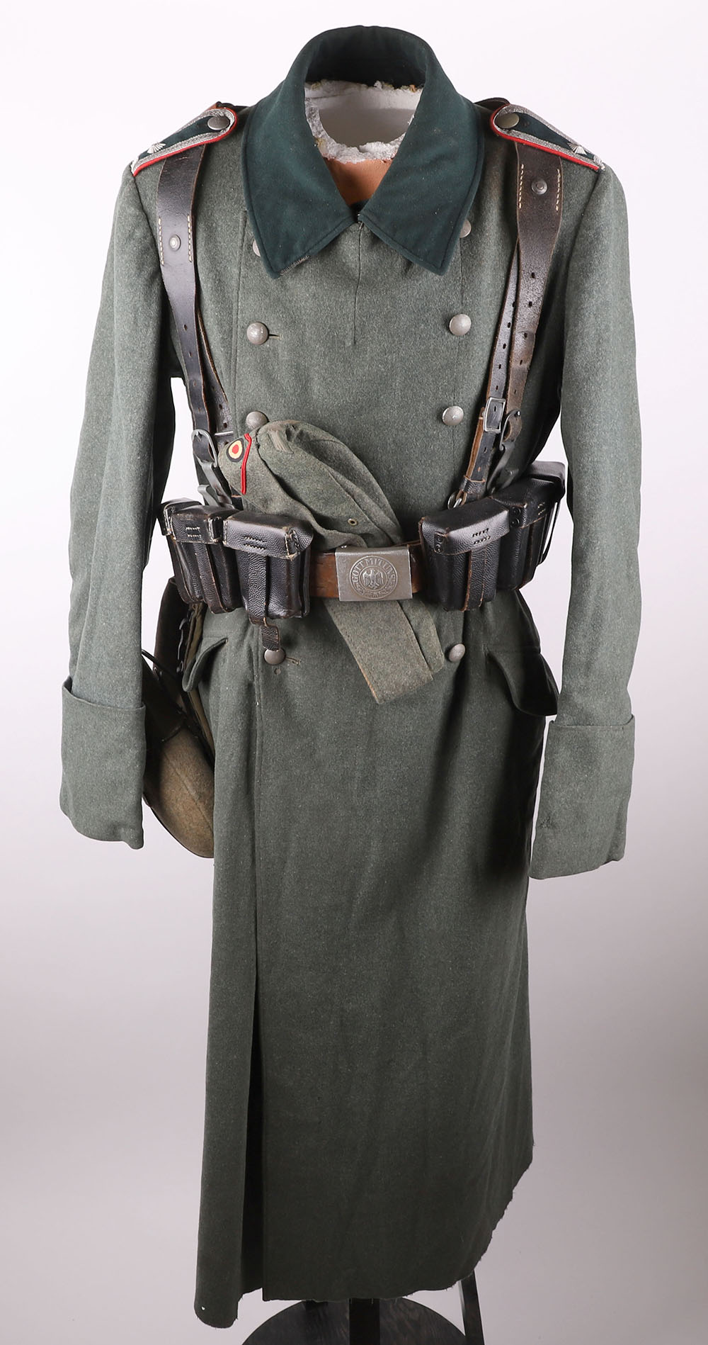 WW2 German Army Greatcoat, Overseas Cap and Equipment Set - Image 22 of 23