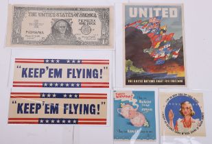 Grouping of WW2 American Home Front Posters and Propaganda Ephemera