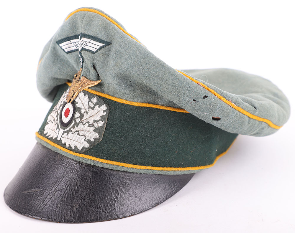 WW2 German Army Cavalry Officers Crusher Cap - Image 3 of 13