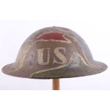 WW1 American M-1917 Camouflaged Steel Combat Helmet