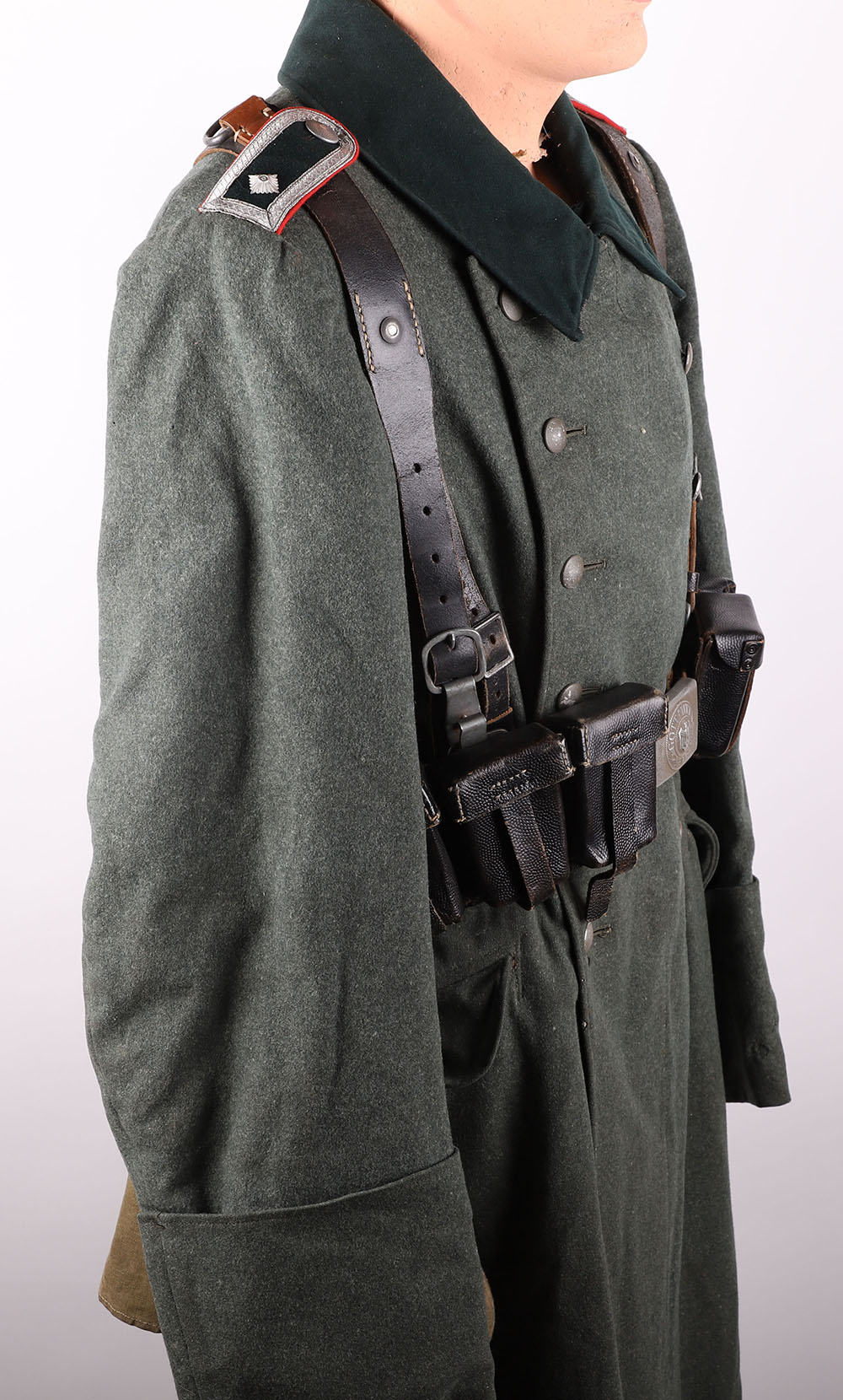 WW2 German Army Greatcoat, Overseas Cap and Equipment Set - Image 4 of 23