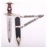 Rare Third Reich NSKK Leaders Chained Dress Dagger by Carl Eickhorn, Solingen