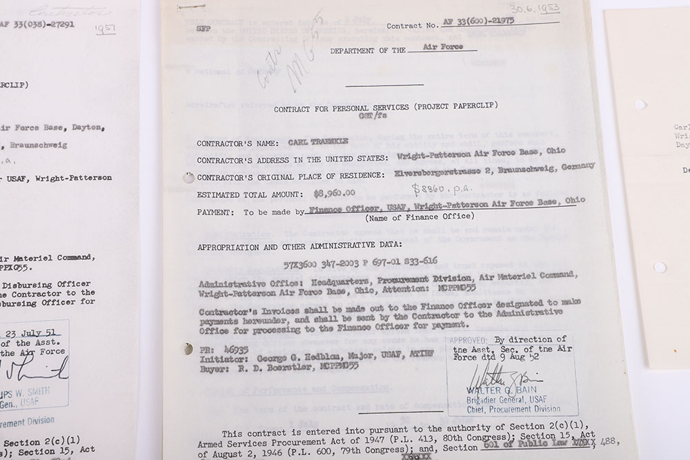 Historically Interesting Document Grouping of German Scientist Dr C A Traenkle Who After The War Was - Image 33 of 34