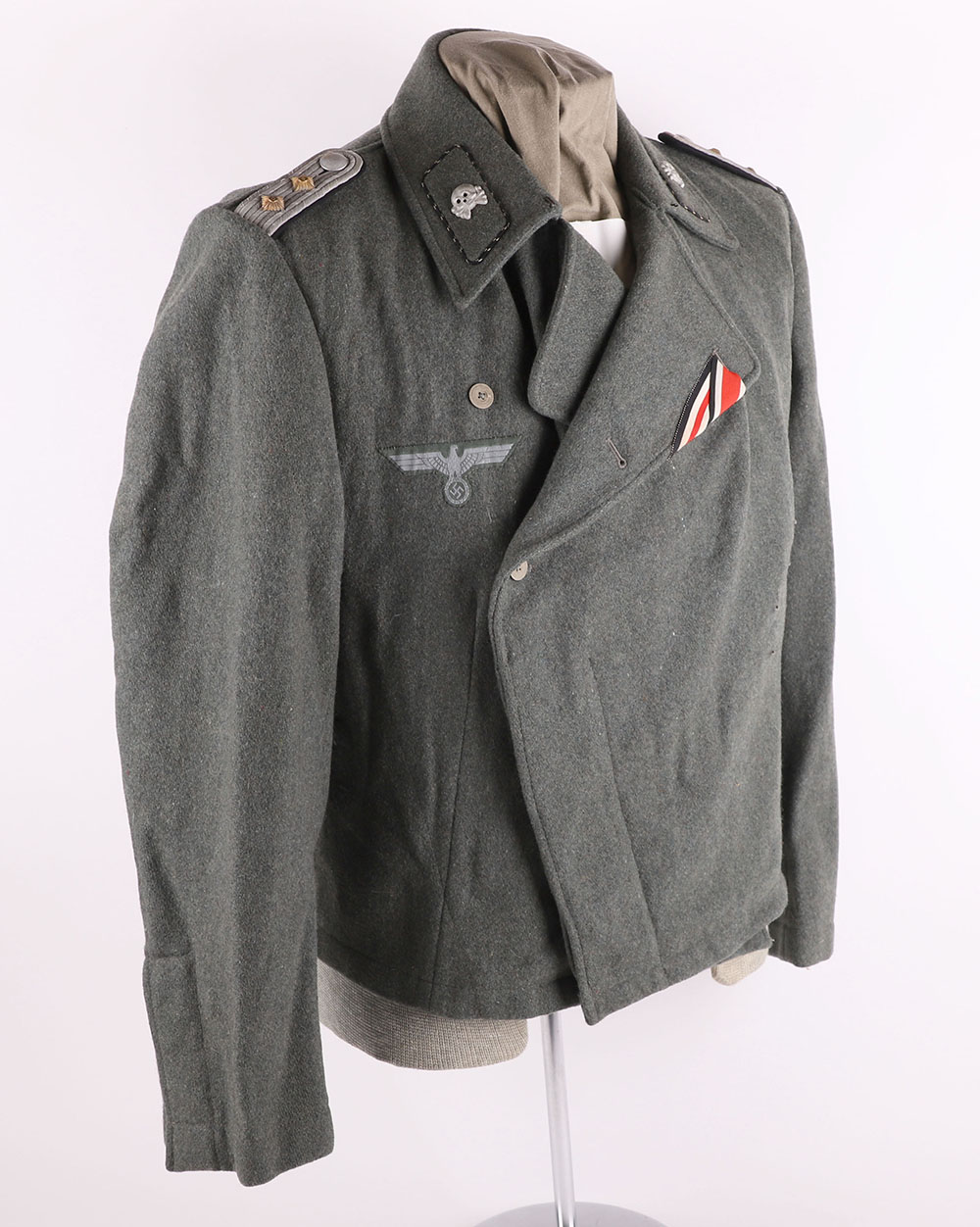 Rare Panzer Pioneers Officers Field Grey Wrapover Tunic - Image 2 of 29