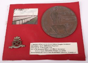 WW1 British Bronze Memorial Plaque William Douglas Henderson