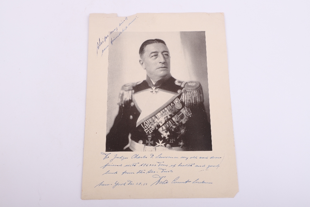 Signed and Dedicated Photograph of WW1 German Naval Hero Felix von Luckner (1881-1966)