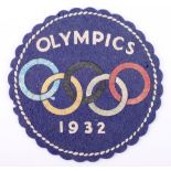 1932 Summer Olympic Games Felt Patch