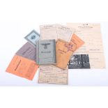 WW2 German Wehrpass and Paperwork Grouping of Otto Grimm