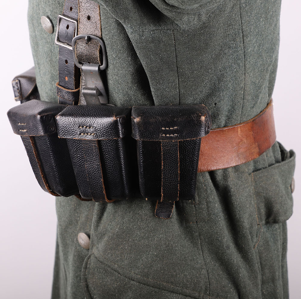 WW2 German Army Greatcoat, Overseas Cap and Equipment Set - Image 9 of 23