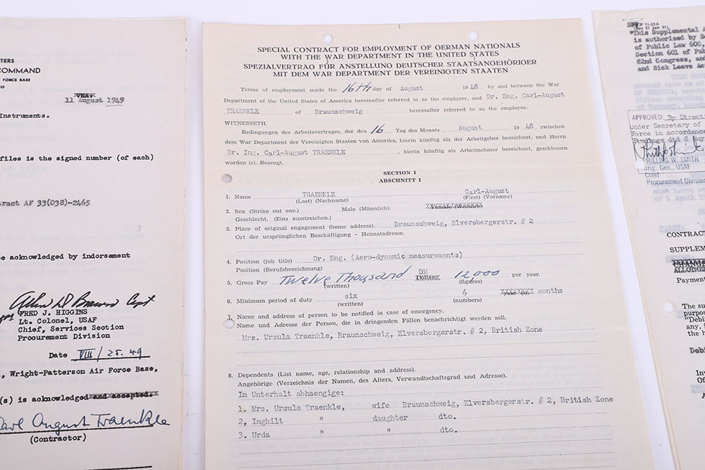 Historically Interesting Document Grouping of German Scientist Dr C A Traenkle Who After The War Was - Image 29 of 34