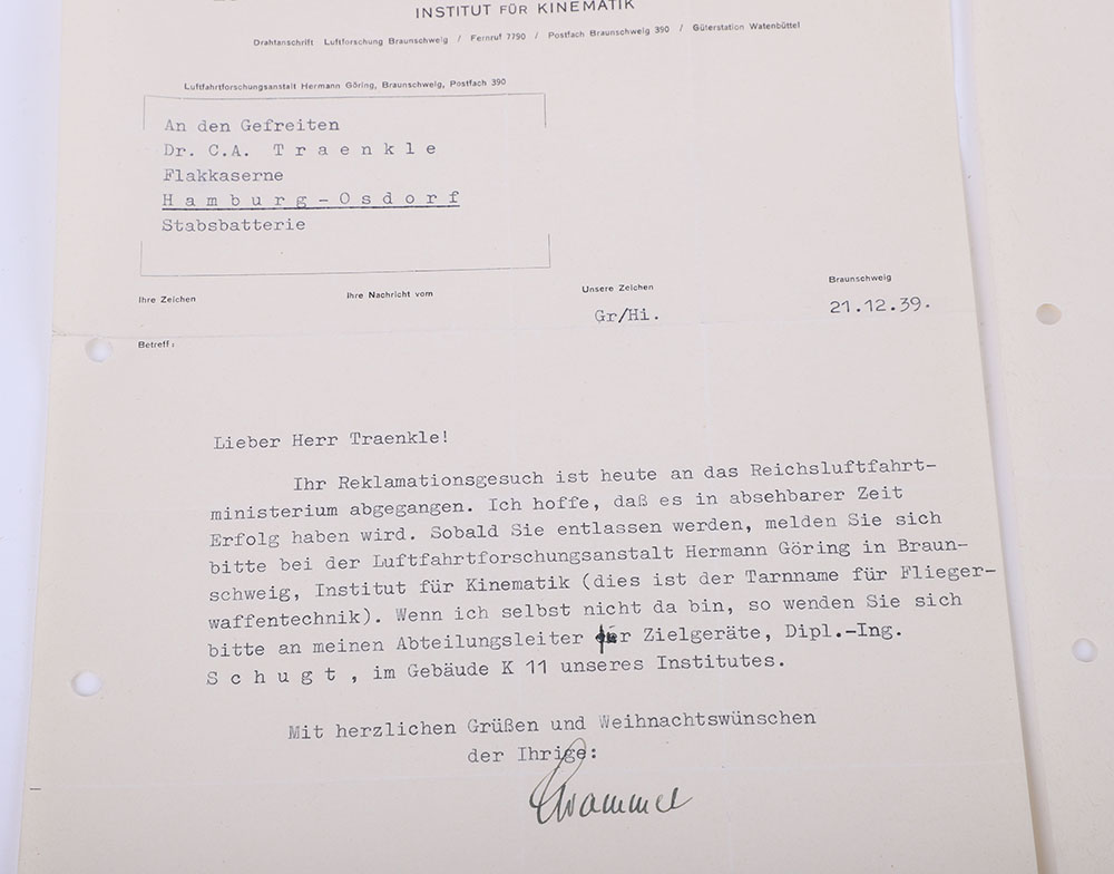 Historically Interesting Document Grouping of German Scientist Dr C A Traenkle Who After The War Was - Image 3 of 34