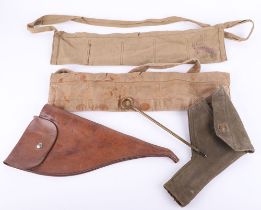 Australian Spare Ammunition Bandolier, fine khaki cloth spare ammunition bandolier with ink issue st