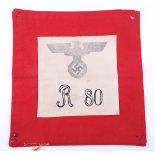 Scarce Pre-War Third Reich NSKK Motorstandarte 80 Car Pennant