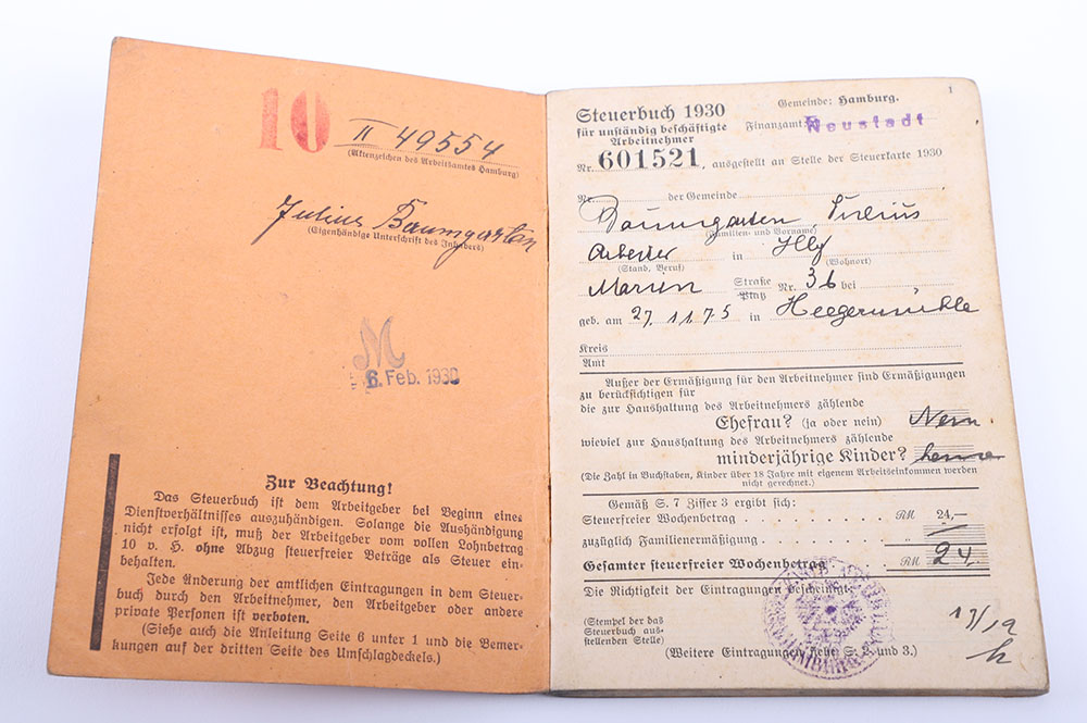 WW2 German Wehrpass and Paperwork Grouping of Otto Grimm - Image 6 of 9