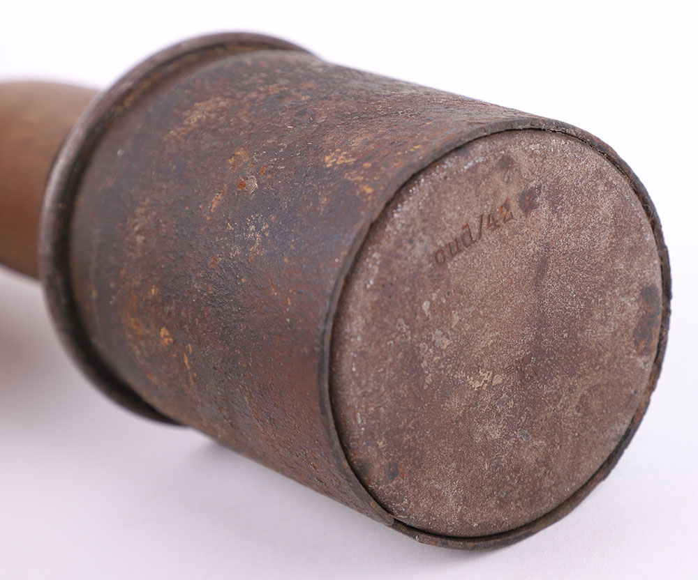 Rare Inert WW2 German Stick Grenade with Fragmentation Shrapnel Sleeve - Image 5 of 7