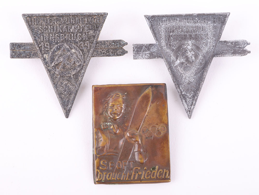 2x Third Reich SA (Sturmabteilung) Ski Competition Badges in Innsbruck 1939 - Image 2 of 3