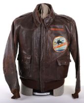 AMERICAN WWII USAAF ID’d A-2 FLIGHT JACKET, W/493 rd. BOMBER GROUP PATCH