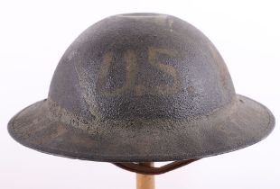 WW1 AMERICAN M-1917 STEEL COMBAT HELMET