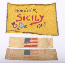 AMERICAN WWII ID’D D-DAY / INVASION OF AFRICA “US FLAG” ARMBANDS LOT