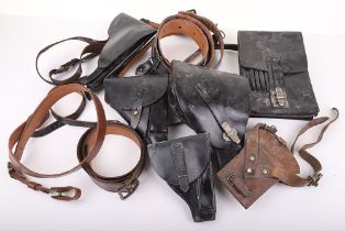 GROUPING OF LEATHER HOLSTERS AND EQUIPMENT