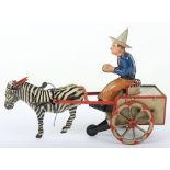 Lehmann (Germany) Tinplate NA-NU Zebra Cart