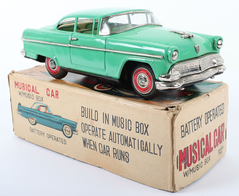 Asahi (Japan) Boxed Battery operated Tinplate Musical Car - Image 2 of 8