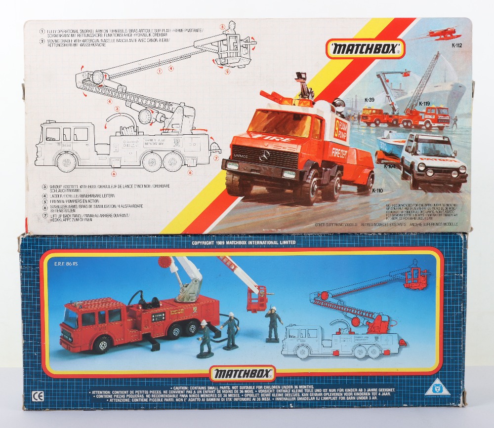 Two Matchbox Superkings K-39 Simon Snorkel ERF Fire Engines - Image 2 of 2