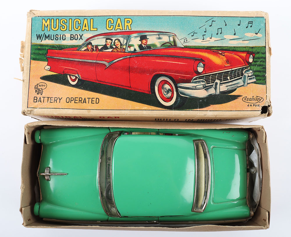 Asahi (Japan) Boxed Battery operated Tinplate Musical Car - Image 3 of 8