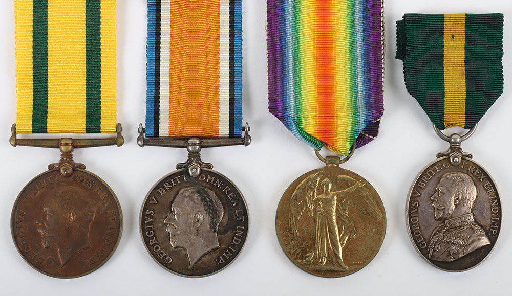 Great War Territorial Medal Group of Four to the London Brigade (Heavy Battery) Royal Artillery