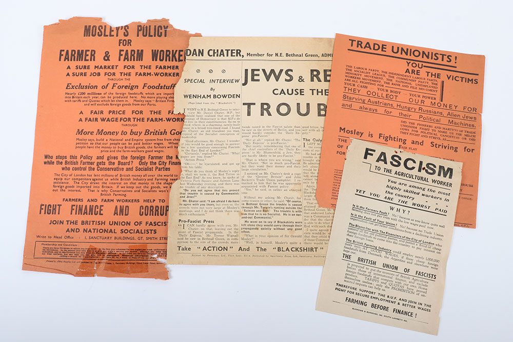 4x British Union of Fascists (B.U.F) Printed Leaflets