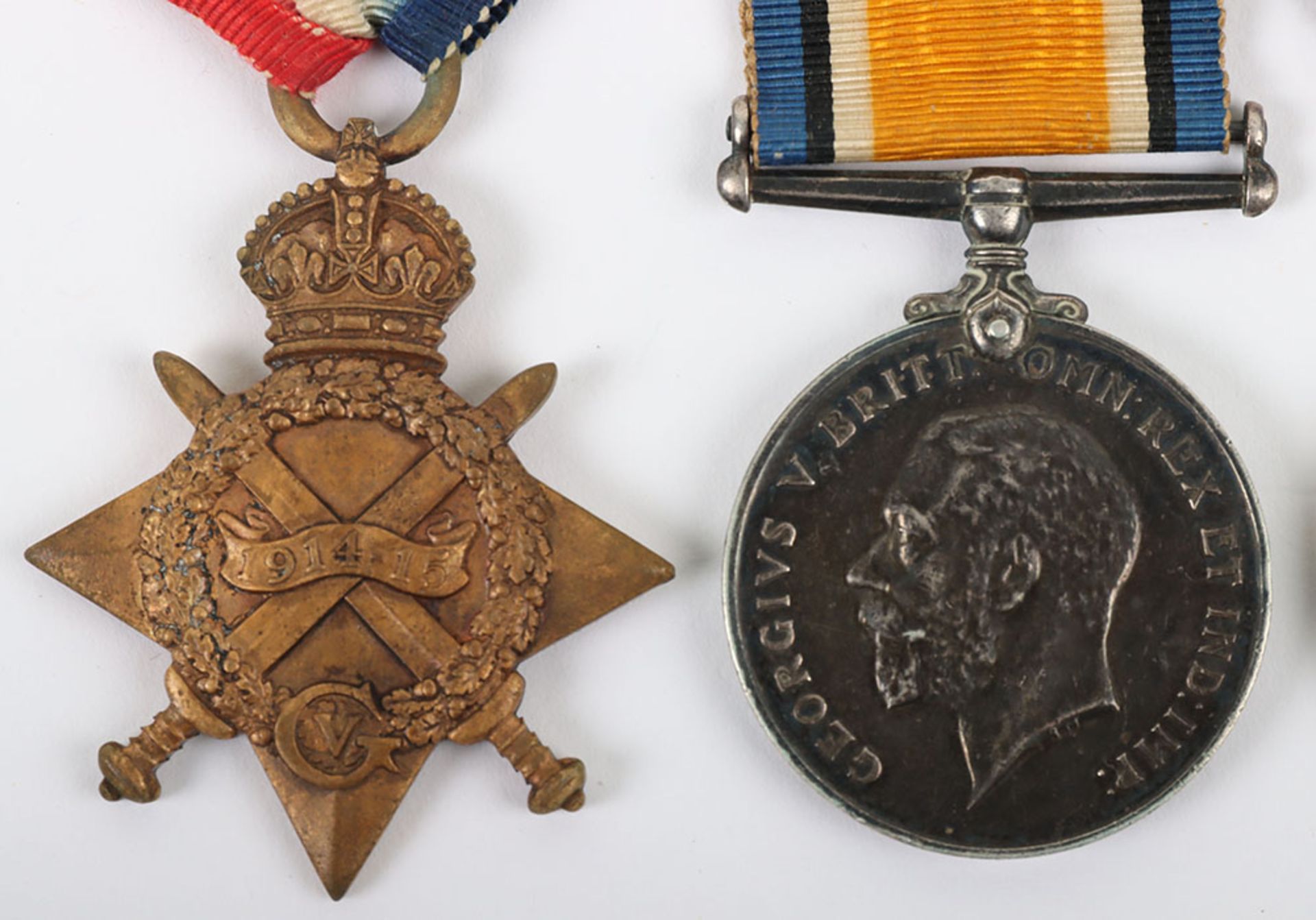 A Great War 1915-15 Star Medal Trio and WW2 Defence Medal to a Private in the Royal Fusiliers who wa - Bild 2 aus 7