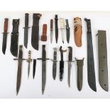 Various Knives and Bayonets