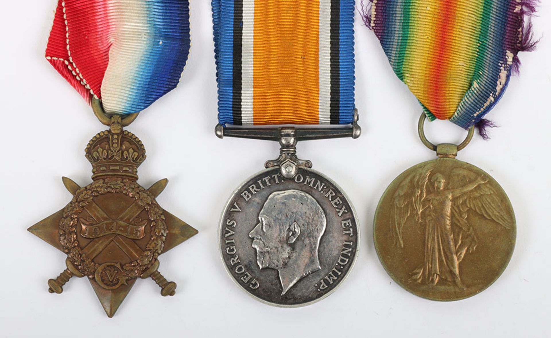 WW1 1914-15 Star Medal Trio to the 25th Battalion Royal Fusiliers (Frontiersmen), 1 of Only 2 Britis