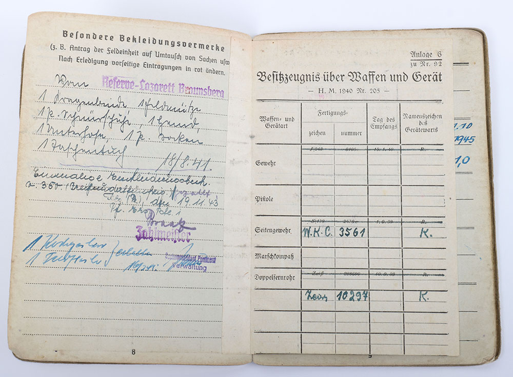WW2 German Army Soldbuch to Army Administration Officer - Image 6 of 7