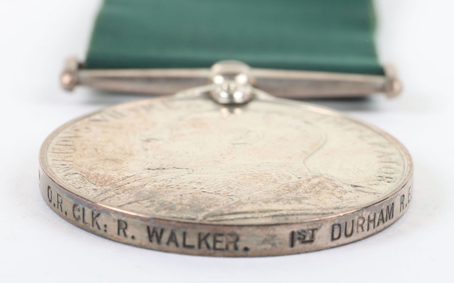 Edwardian Volunteer Long Service Medal to an Orderly Room Clerk in the Durham Royal Engineer Volunte - Image 3 of 5