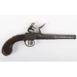 24 Bore Queen Anne Style Flintlock Boxlock Cannon Barrelled Holster Pistol c.1770