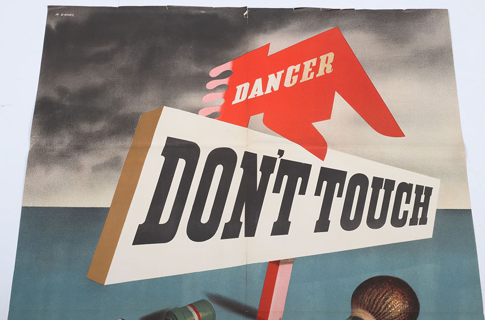 Rare British Home Front Warning Poster for Unexploded Bombs - Image 2 of 6