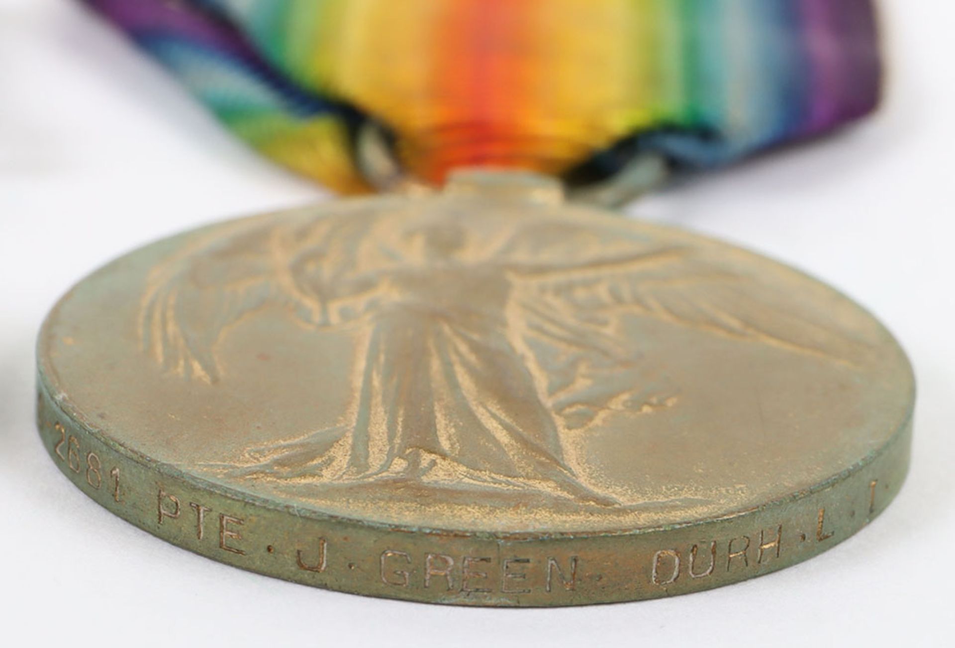 Great War 1914-15 Star Medal Trio to a Private in the 1/8th Durham Light Infantry Who Was Discharged - Bild 5 aus 8