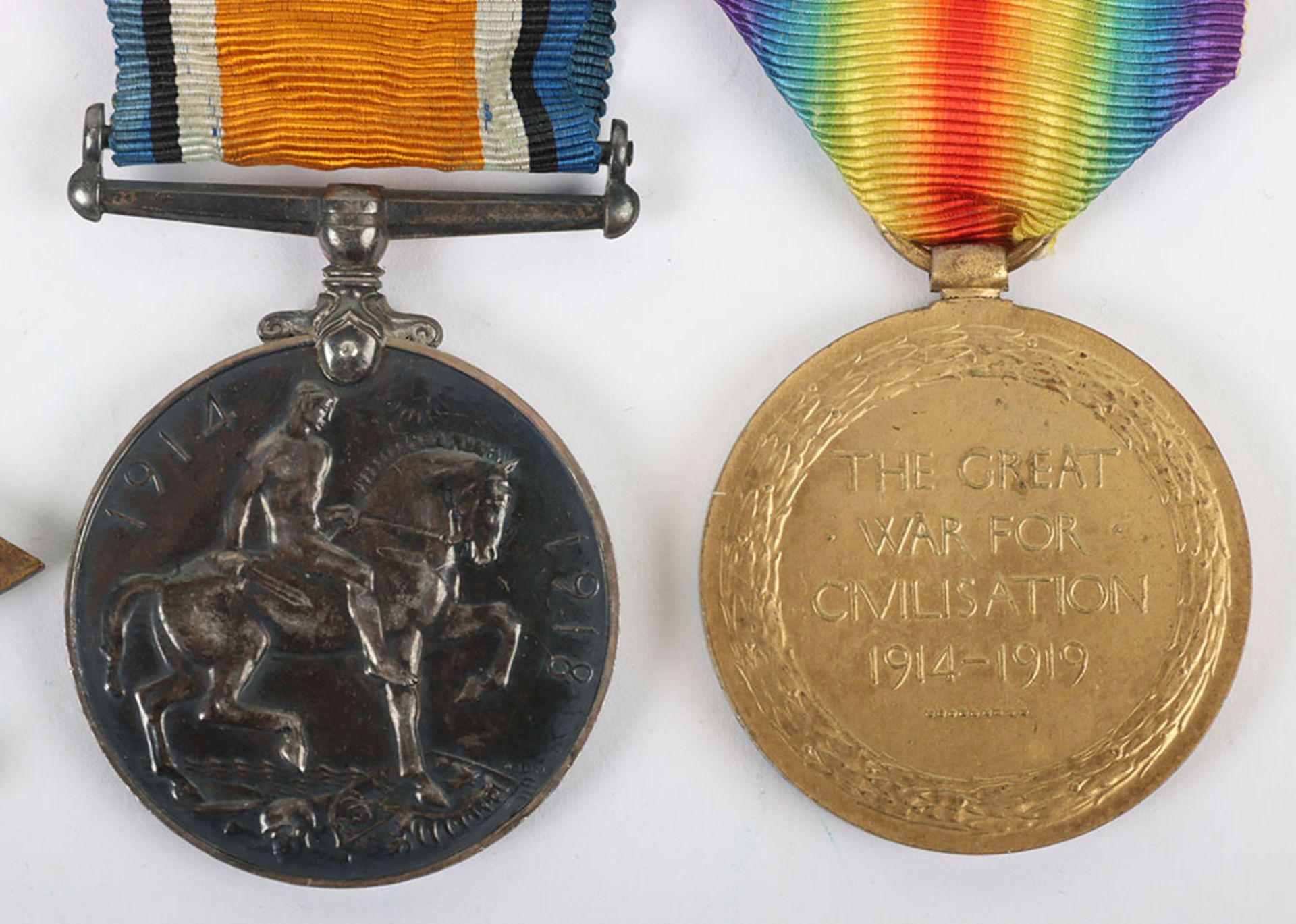 Great War 1914-15 Star Medal Trio to a Private in the East Yorkshire Regiment Who Was Accidently Sho - Bild 5 aus 7