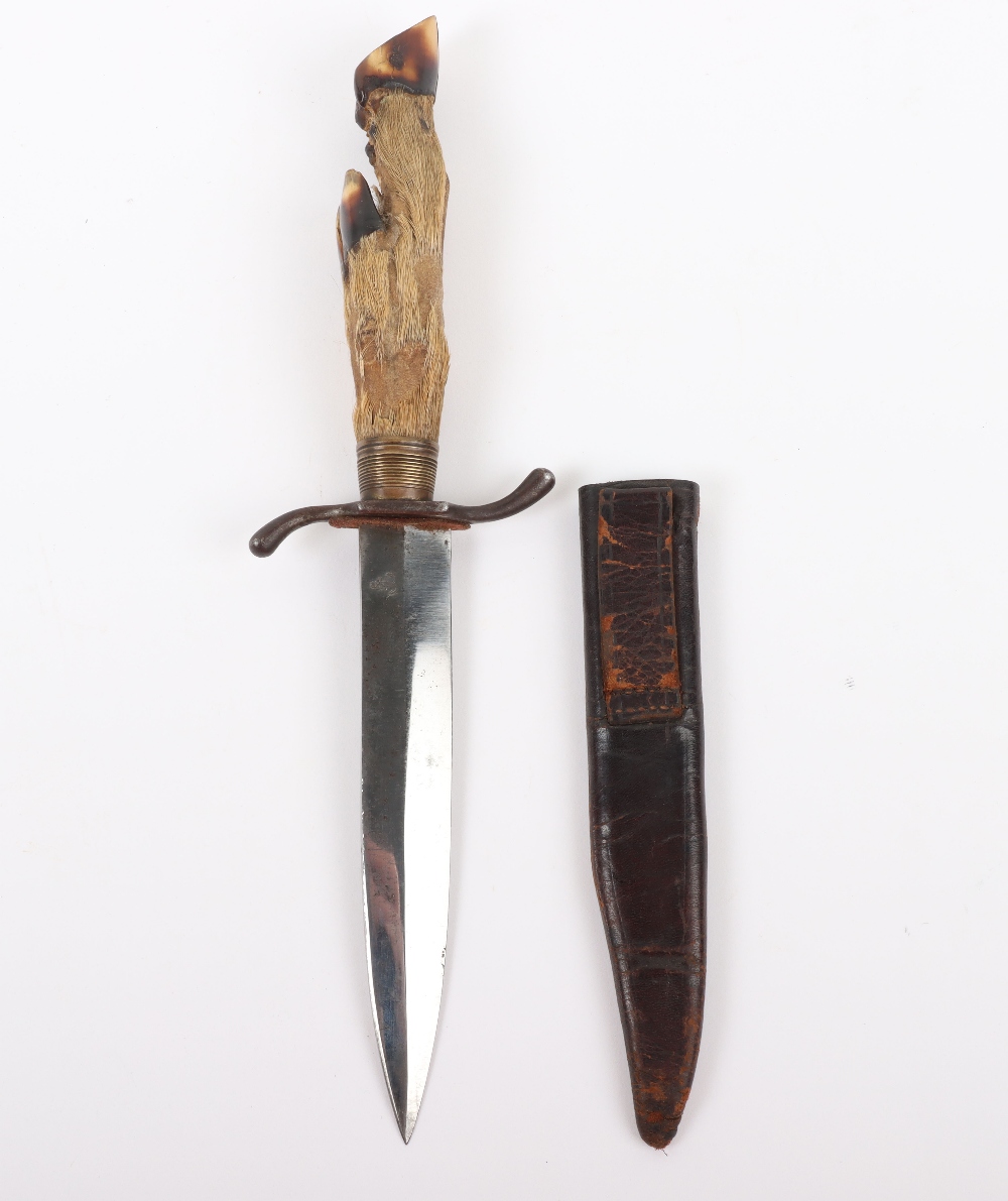 WW1 German Deer Hoof Fighting Knife - Image 2 of 7