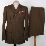 Regimentally Important WW2 British Officers Service Dress Uniform of Honorary Lieutenant Colonel of