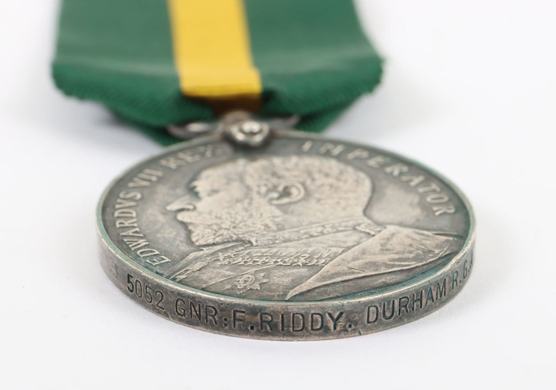 Edward VII Territorial Force Efficiency Medal to the Durham Royal Garrison Artillery - Bild 5 aus 5