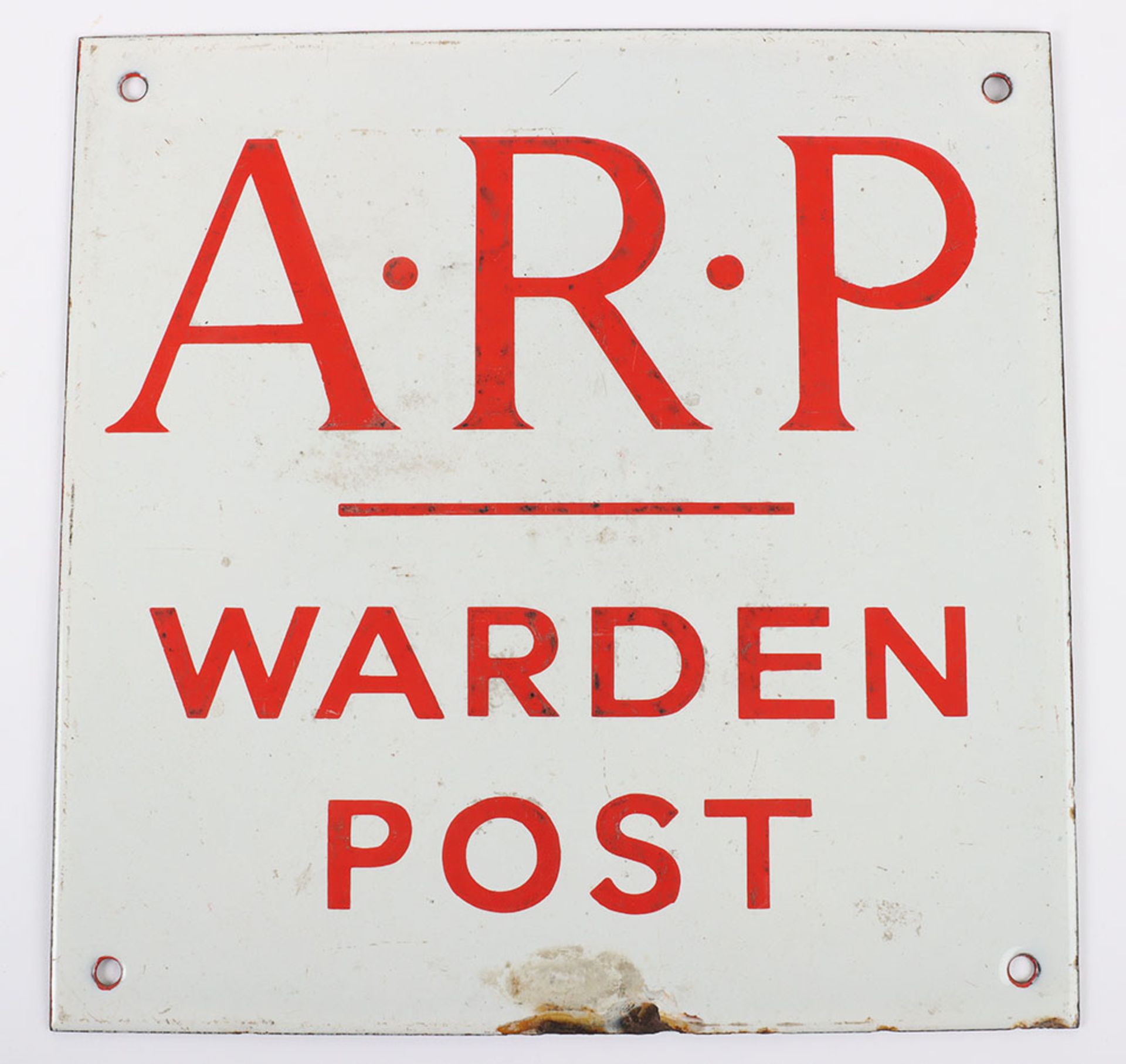 WW2 ARP Warden Post Enamel Sign