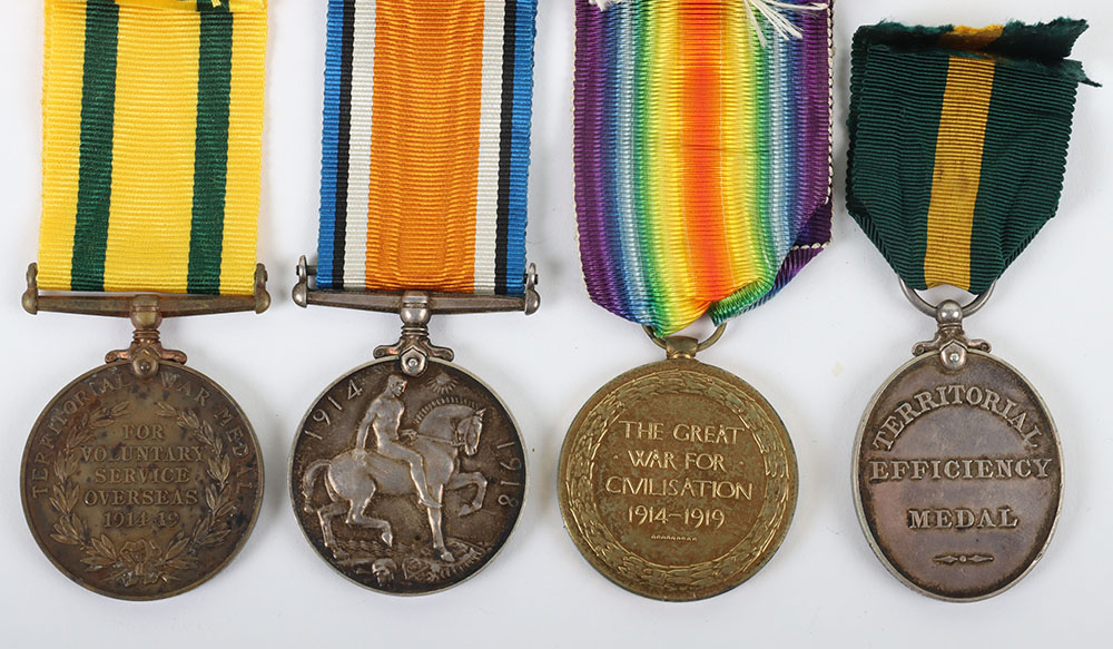 Great War Territorial Medal Group of Four to the London Brigade (Heavy Battery) Royal Artillery - Image 6 of 8