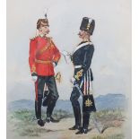 Original Richard Simkin Watercolour of Two British Officers