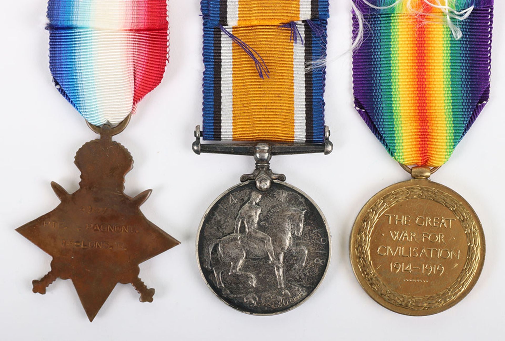July 1916 Casualty 1914-15 Star Medal Trio to the 13th (County of London) Princess Louise’s Kensingt - Bild 6 aus 6